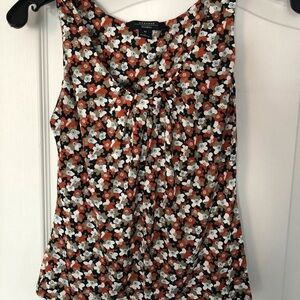 Floral Sleeveless Top - Black, White, Red